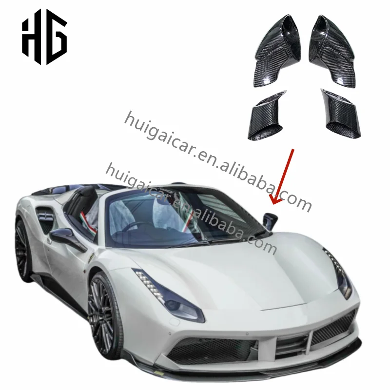 

Left Side Rear View Mirror Cover for Ferrari 488 Car Mirror Universal Carbon Fiber Mirror Covers