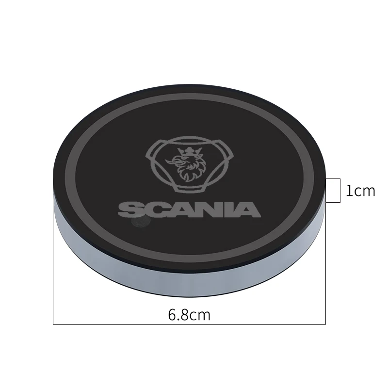 Led Car Water Cup Mat Drink Holder for Scania K250 K280 K310 K320 K490 SERIE G P S SerieX Emblem Auto Interior Decorative Lights