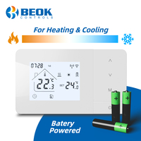 Beok Tuya Battery powered WiFi Thermostat Gas Boiler Heating/Cooling Smart Temperature Controller,Google Home Alexa