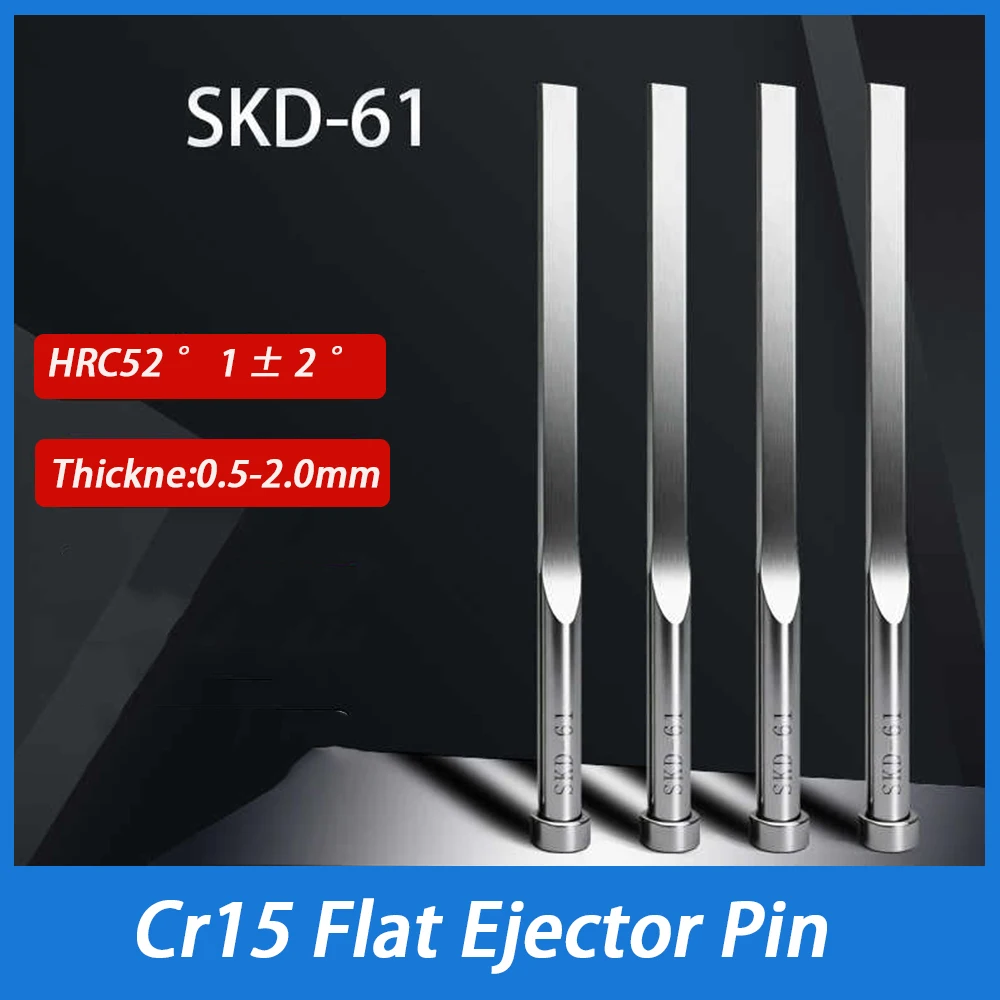 10Pcs High Hardness Cr15 Plastic Mold Accessories Flat Ejector Pins Ejector Blade Used to Eject Ribs from Plastic Products