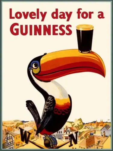 1 pcs,Guinness Lovely Day drink advertisment Retro Metal Wall Plaque Vintage sign a4