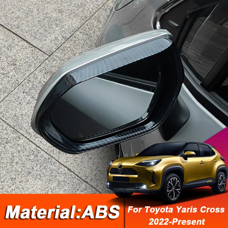 

For Toyota Yaris Cross 2022-Present Car Chromium Styling ABS Auto Rearview Mirror Rain Eyebrow Frame Sequin External Accessories