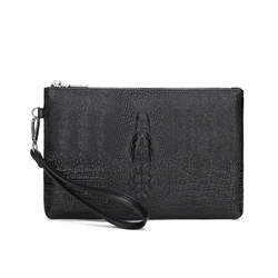 Fashion Casual Business Men Clutch Bag High Quality Soft PU Leather Phone Handbag Luxury Male Envelop Leather Day Clutch