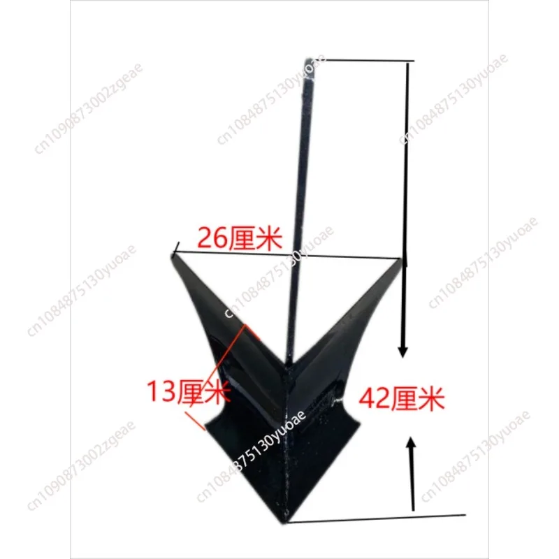 Special trenching small plough for micro-tiller, trenching plough double-sided plowshare, micro-tiller accessories Daquan