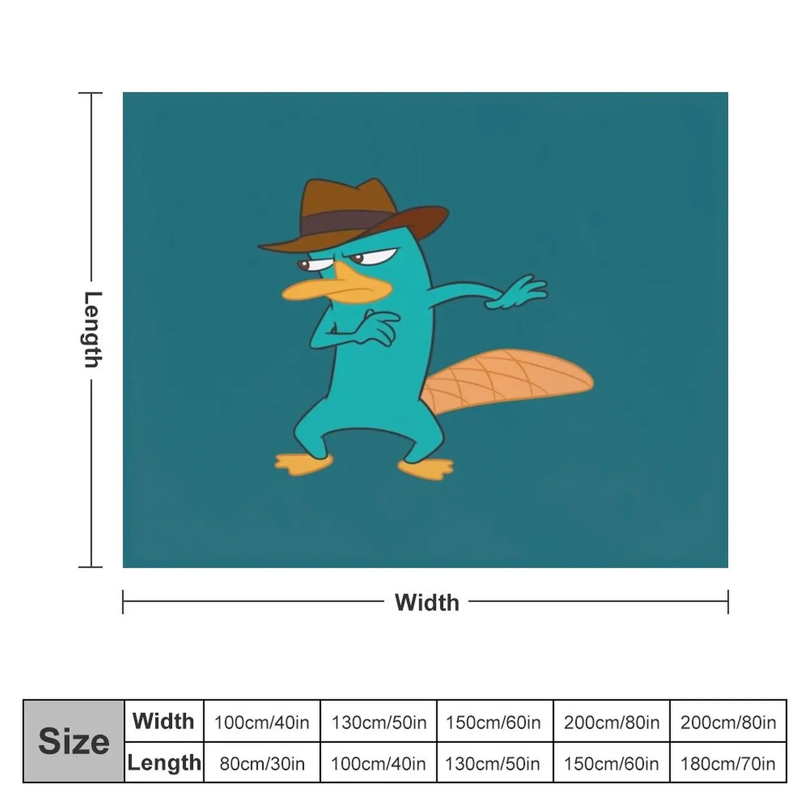 Perry the Platypus Throw Blanket Bed covers Decoratives Blankets