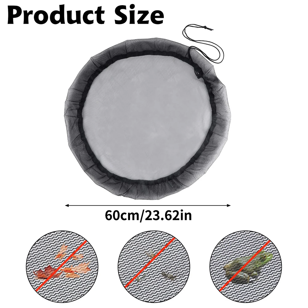 1Pc 60CM Mesh Cover Netting For Rain Barrels Water Collection Buckets Cover Water Tank Protection Lid Rain Collect Tool