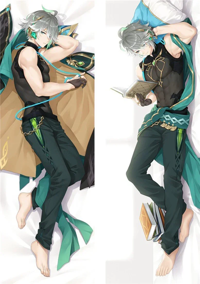 Anime Decor Pillow Case Genshin Impact Alhaitham Dakimakura Waifu Pillowcase 2-Side Print Hugging Body Cushion Cover Gift image 2