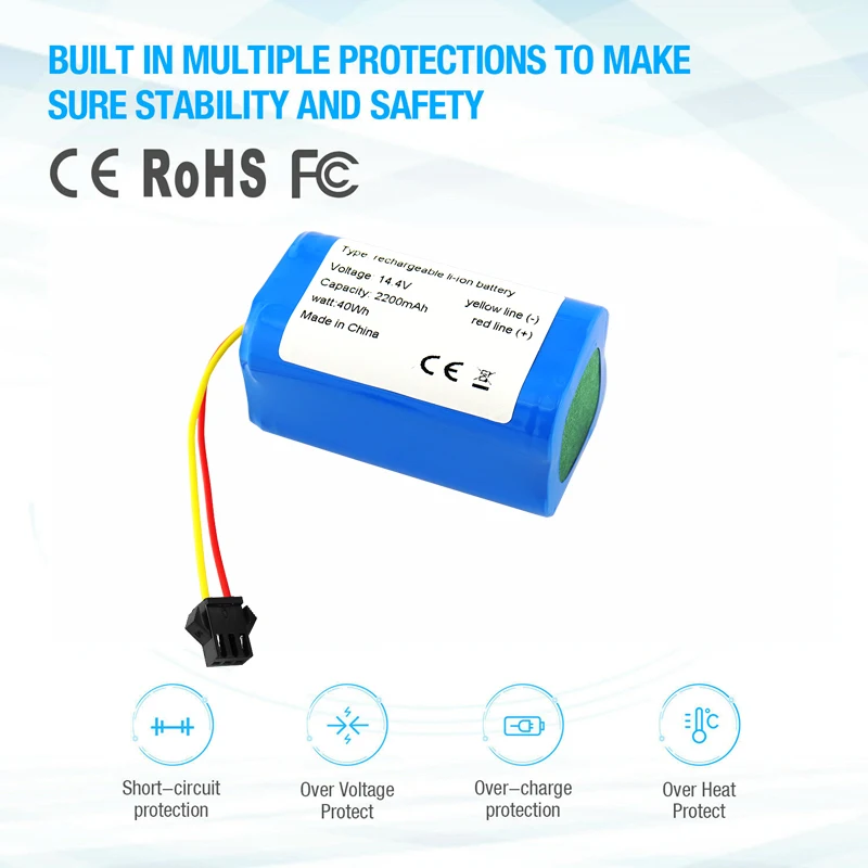 14.4V 3000mAh แบตเตอรี่ Li-ion สําหรับ Conga Excellence 990 1090 Ecovacs Deebot N79S N79 DN622 Eufy Robovac 11 11S 12 35C X500