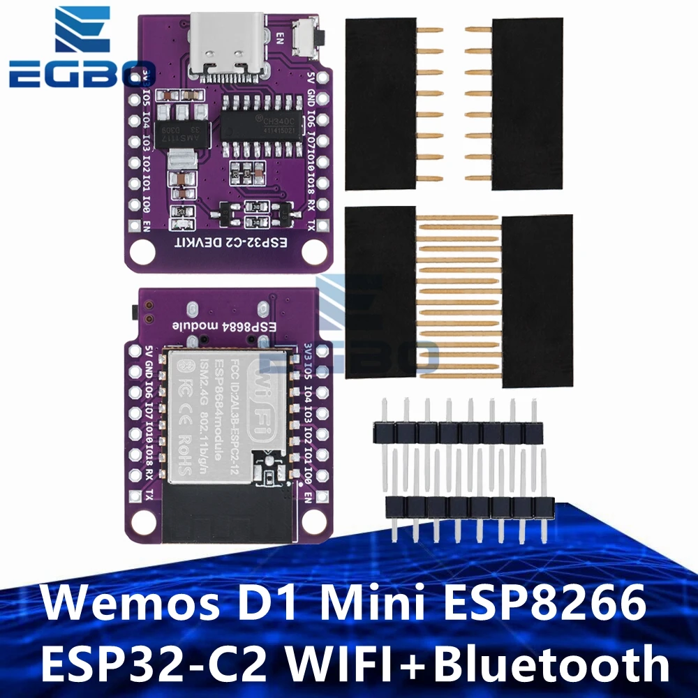 Wemos D1 Mini ESP8266 ESP32 ESP32-C2 ESPC2-12 DevKit Serial CH340G ESP8684 Development Board Module For Arduino