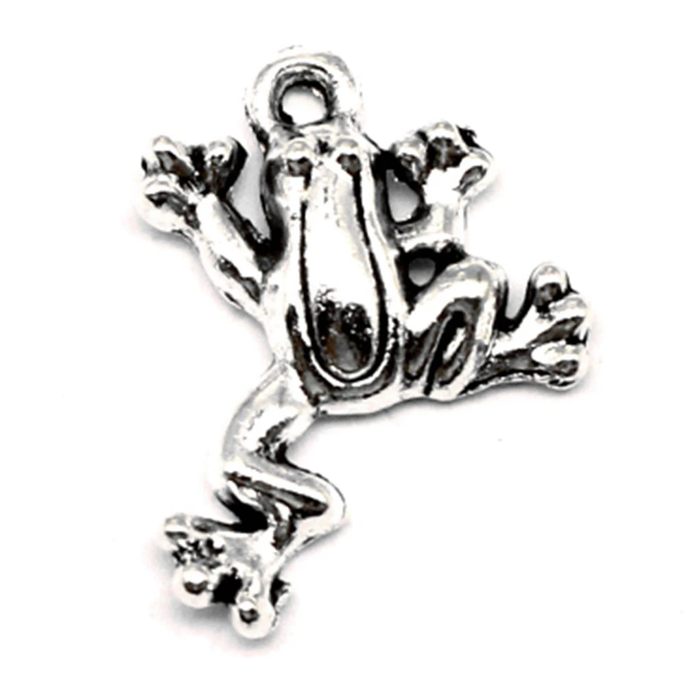 10pcs 17x20mm Frog Charms Jewellery Making Pendants Children Diy Jewelri Make Antique Silver Color