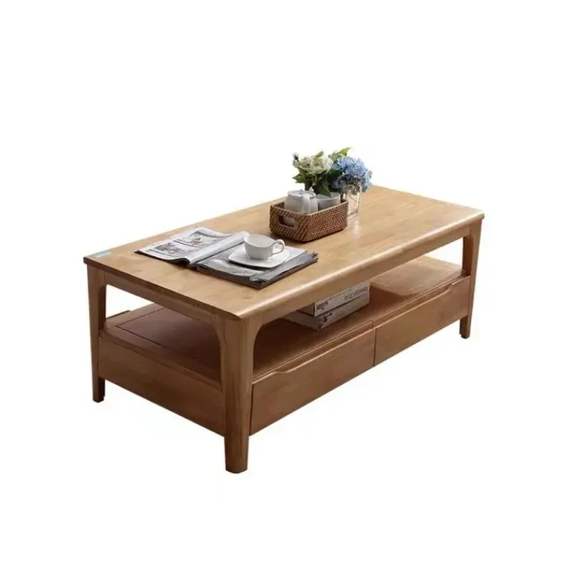 All solid wood coffee table, simple household rectangular Nordic tea table