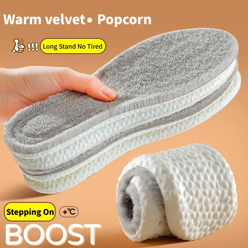 

1 Pair Thermostatic Thermal Insoles Women Men Winter Warm Self-heating Shoe Pads Soft Thicken Feet Care Arch Support Inserts