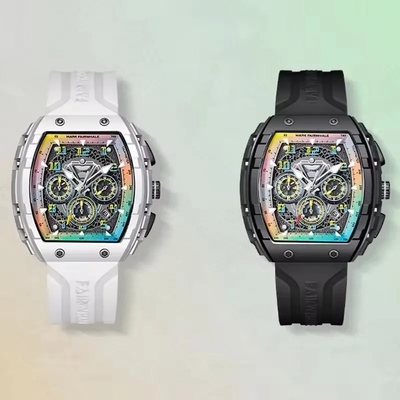 마크 페어웨일 5001 패션 쿼츠 손목시계 남성용 컬러풀 다이얼 야광 달력 방수 스포츠 시계