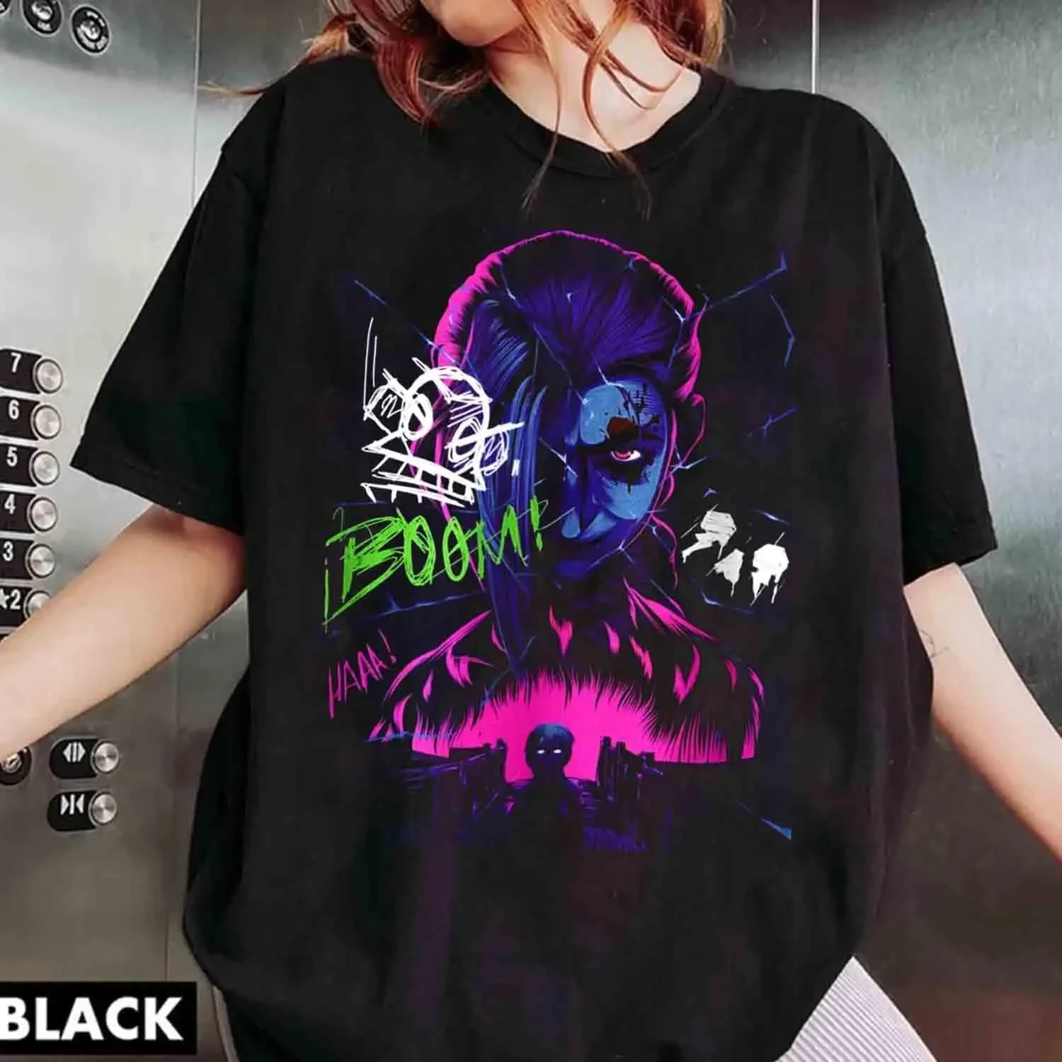 Arcane Jinx Lea GUE of Legends Jinx Game Fan Player Shirt Harajuku Graphic T Shirts Men Clothing Black Women Cotton Tee Tops