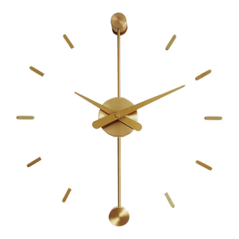 Modern Simple Wall Clocks Light Luxury Brass Wall Watch Living Room Creative Fashion Silent Clock Home Decoration Accessories