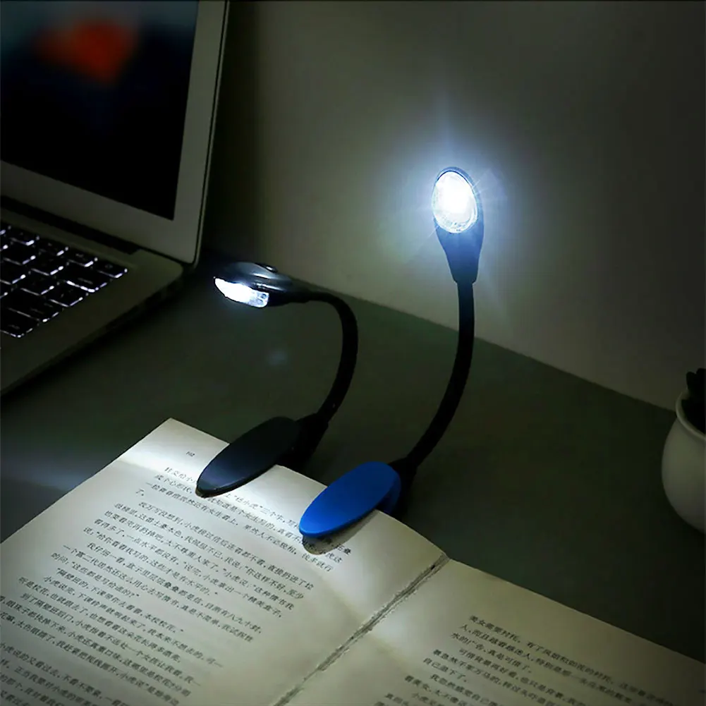 Mini Portable LED Reading Lamp Night Light Book with Clip Energy-saving Travel Bedroom Lights Flexible LED Lamp For Kids Student