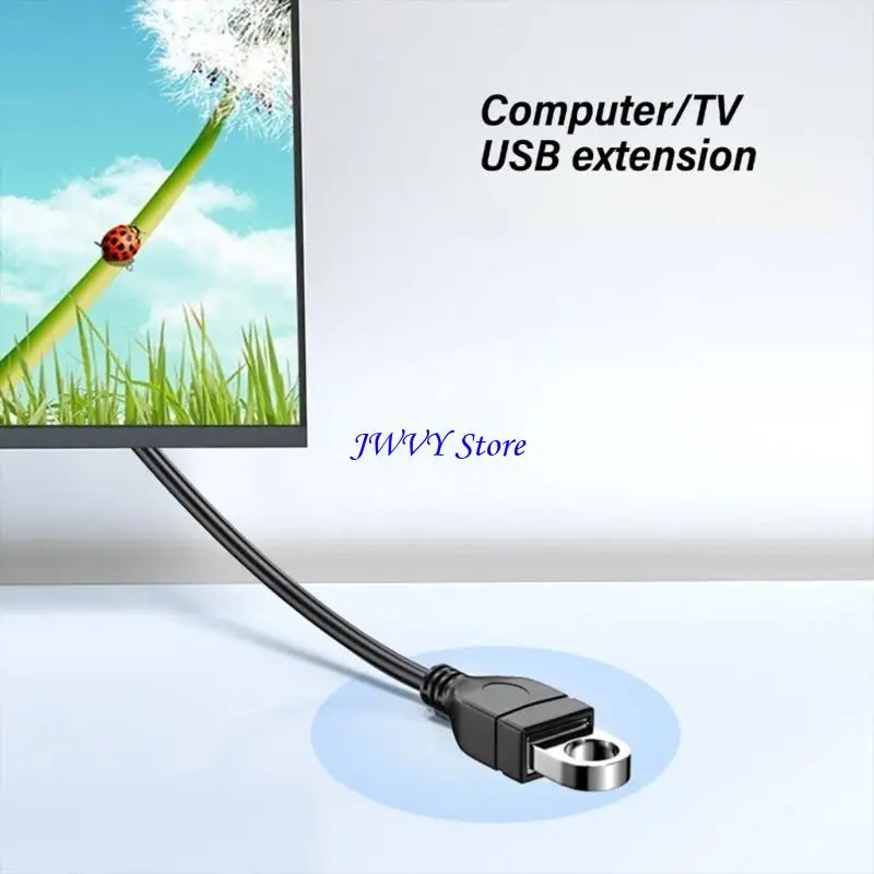 573A 90 Degree USB 2.0 Extension Cable Male to Female Short Cable for Laptop Keyboard Printer and More 10CM