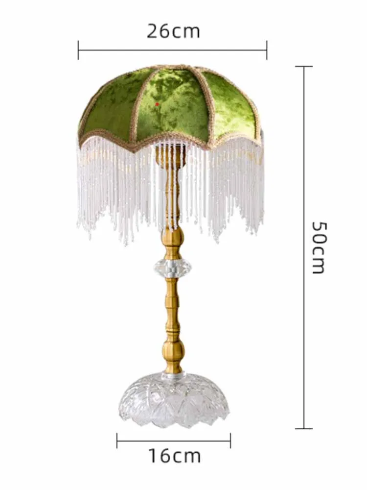 Imagem -06 - Design Francês Clássico do Vintage Candeeiro de Mesa Led E27 Ouro Atmosfera Lustre Cabeceira Tassel Luzes Quarto Meninas Princesa Quarto