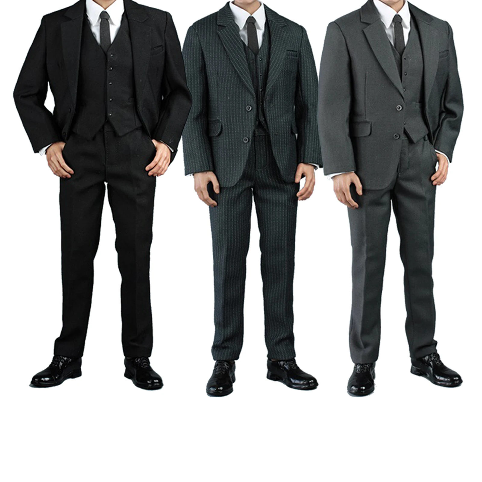 1/6 Male BLACK Business Suit Set V1015 A For 12