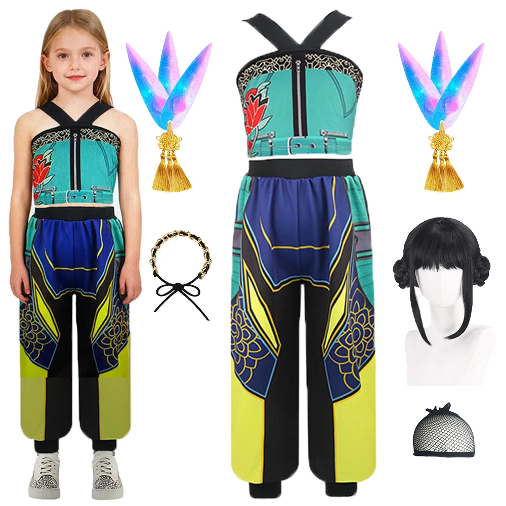 K-Pop Demon Hunter Zoey Costume Cosplay Set per Ragazze Street Style Bambini Moda Unico Design Bohemian-Urban Vintage Look Casual