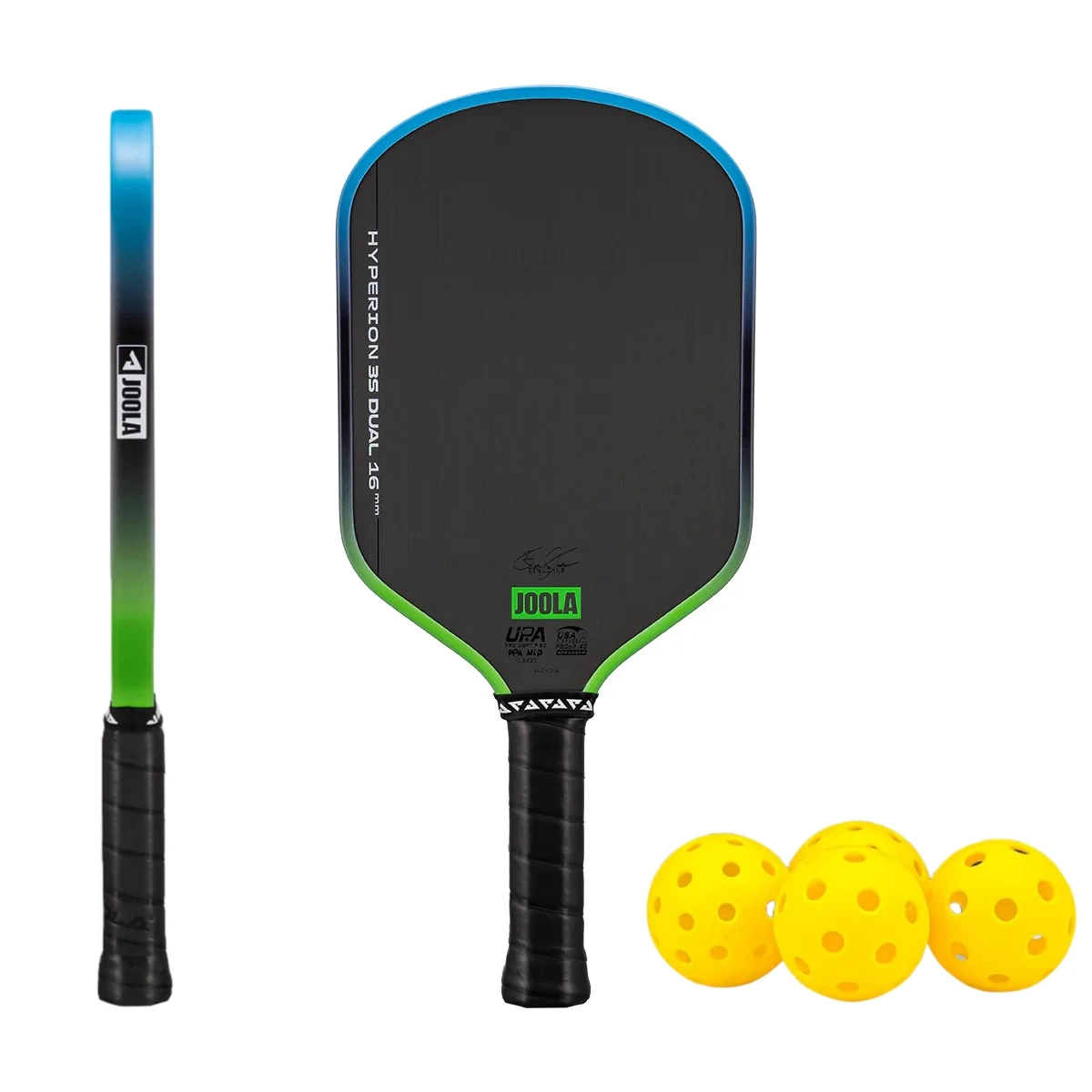 

JOOLA 3S Pickleball Paddles Hyperion Dual 16mm Raw Carbon Fiber Surface Aero Curve Designs Professional Paddles UPA-A Approved