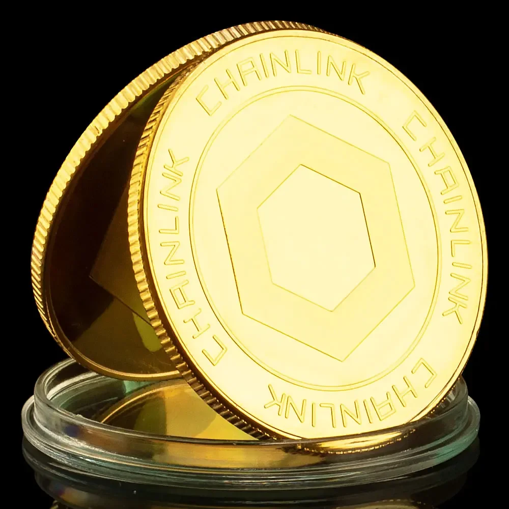 Chrinlink Blockchain Souvenir Coin Collection Gift Silver Golden Plated Commemorative Coins