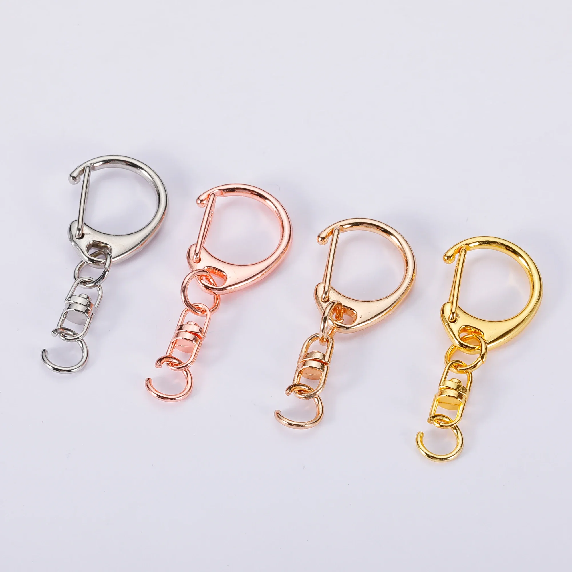 500pcs C Buckle Swivel Clasp Keyring 8 Shape Keychain hanger Ring Metal Hooks Clip Small Clasps Jewellery Making Wholesale