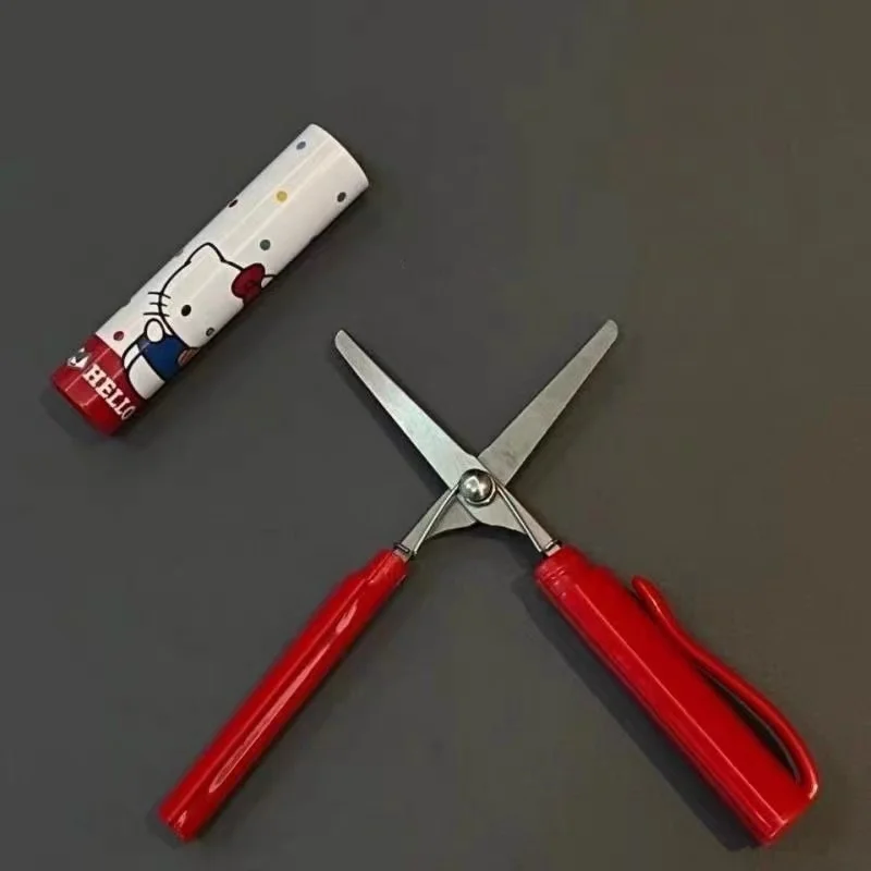 

Sanrio Hello Kitty Pen-shaped Portable Scissors Cartoon Cinnamoroll Kuromi Cute Portable Mini Safety Scissors Office Study Gift