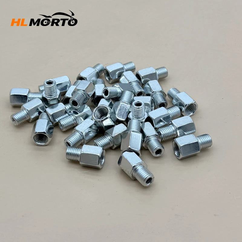 2 Pezzi Adattatori per Specchietti Moto Argento M10 10MM M8 8MM, Bullone di Conversione per Specchietti Retrovisori, Filettatura Destra Universale