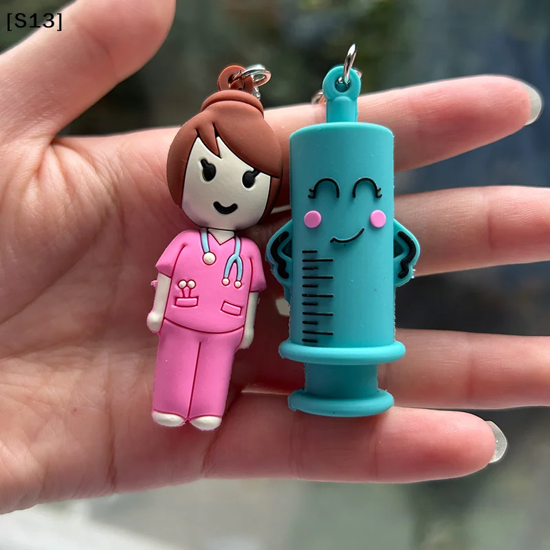 Syringe-Shaped Ampoule Bottle Opener Keychain Rubber Cutter Aid Medication Vial Breaker Tool For Home Nurses And Doctors[Q]Q@