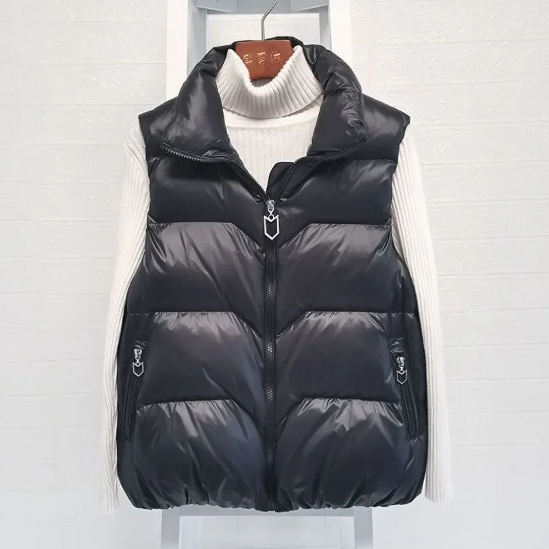 

Autumn Winter Korean Style Cotton Jacket Shoulder Coat Women's Outerwear down Cotton Vest Short Loose Versatile Stand Collar