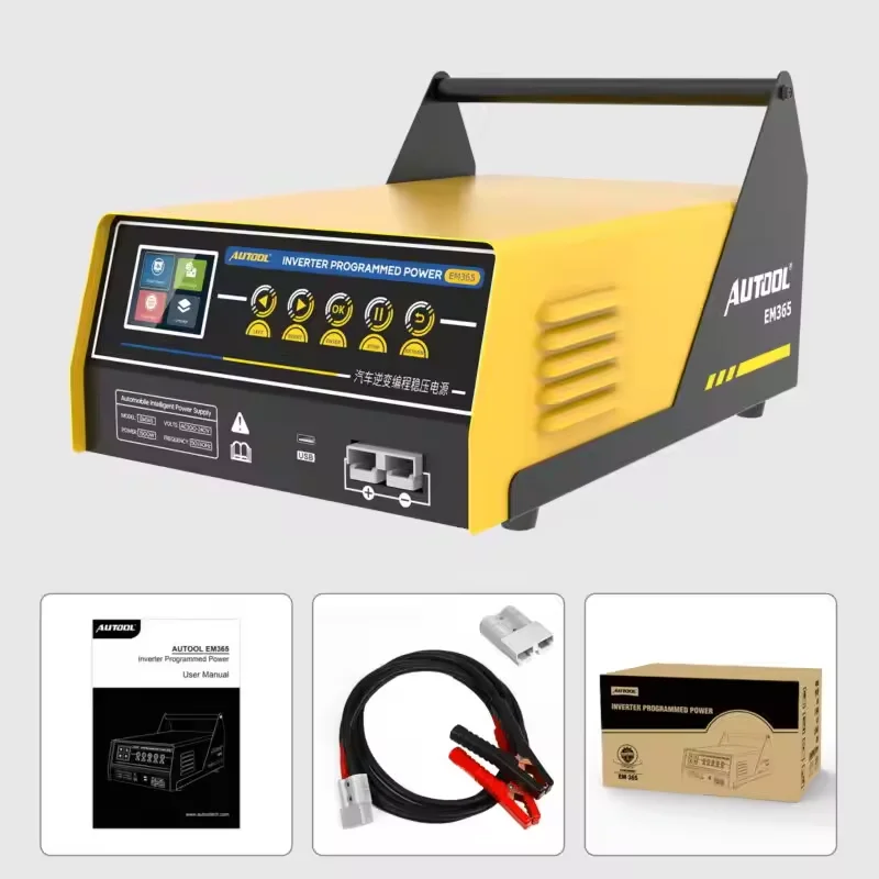 AUTOOL EM365 150A alimentatore di programmazione Inverter e caricatore a batteria 12V e trasformatore di tensione del regolatore di avviamento di emergenza per auto