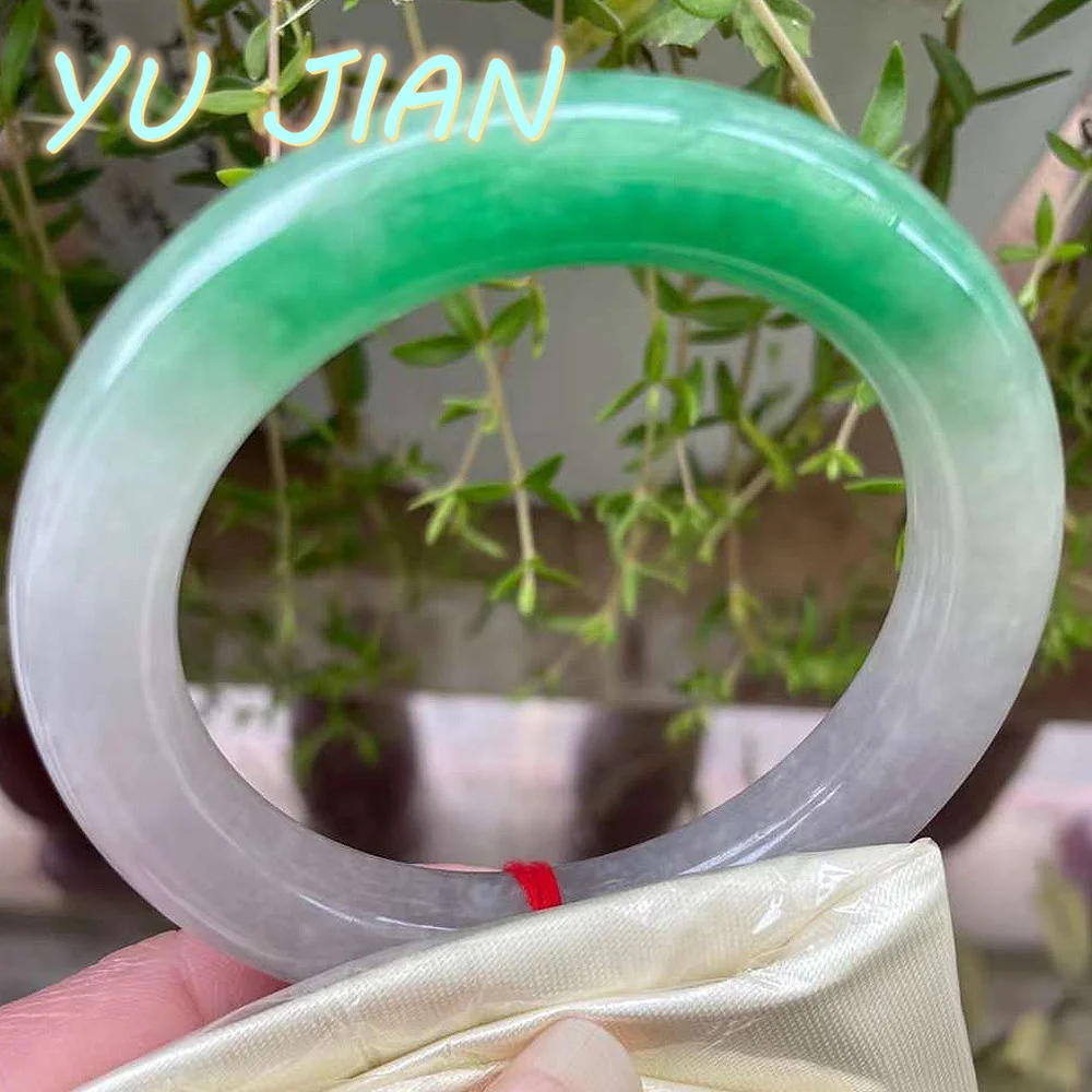 Newest Natural Grade A Jadeite Handring Round Bar Boutique Three-color Jade Bangle High Quality Bracelet Fine Jewelry