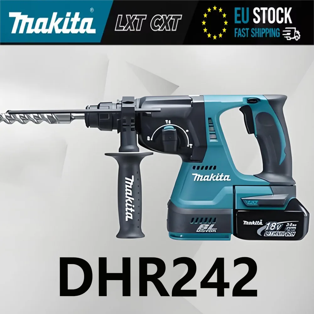 Makita DHR242 Akku-Bohrhammer 18V Li-Ion-Akku Bürstenloser Motor 26mm SDS-Plus Kabelloser Bohrhammer Professionelle Bau-Elektrowerkzeuge