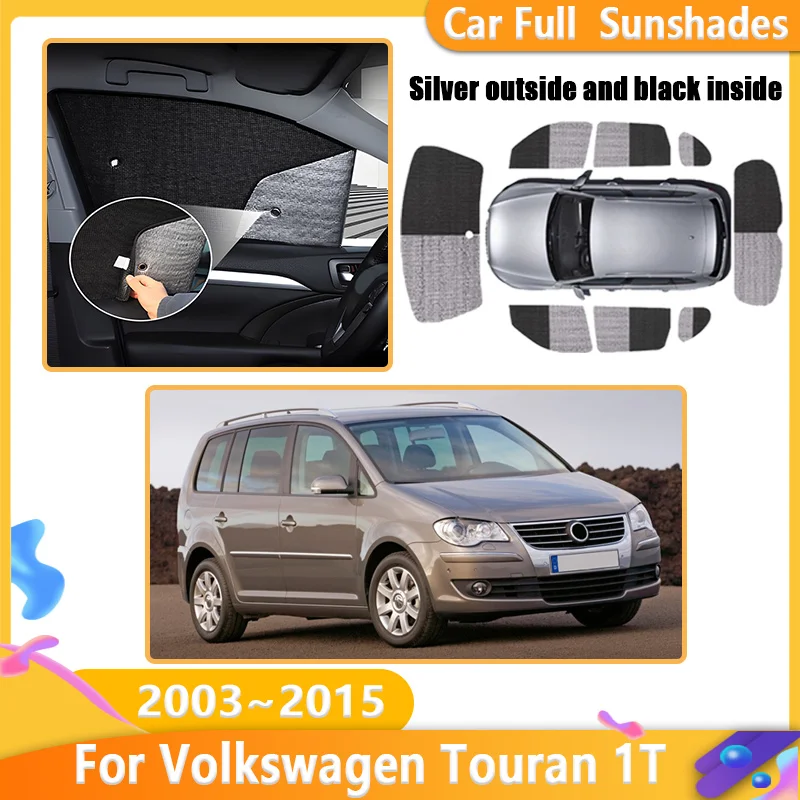 For Volkswagen VW Touran 1T 2003~2015 2010 Car Full Visor Anti-UV Window Windscreen Sun Shades Cover Sunshades Auto Accessories