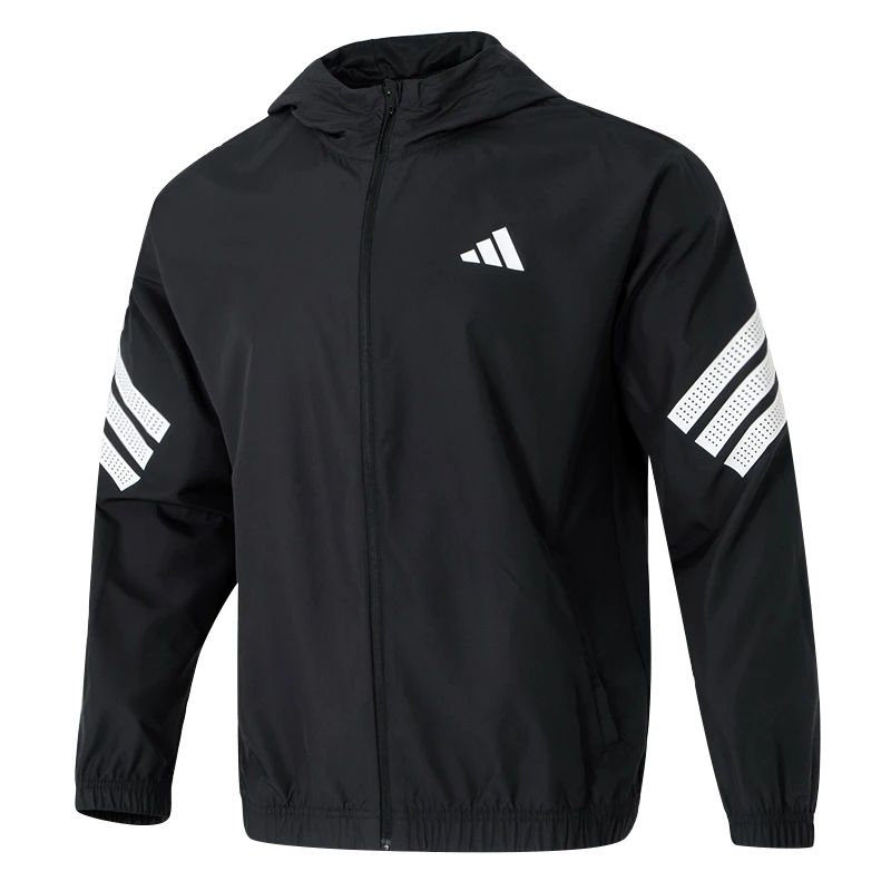 

Adidas Мужская спортивная куртка для спортзала + 3S Wndbreak с капюшоном и длинным рукавом для баскетбола и тренировок, трикотажная спортивная куртка для бега Jm6753