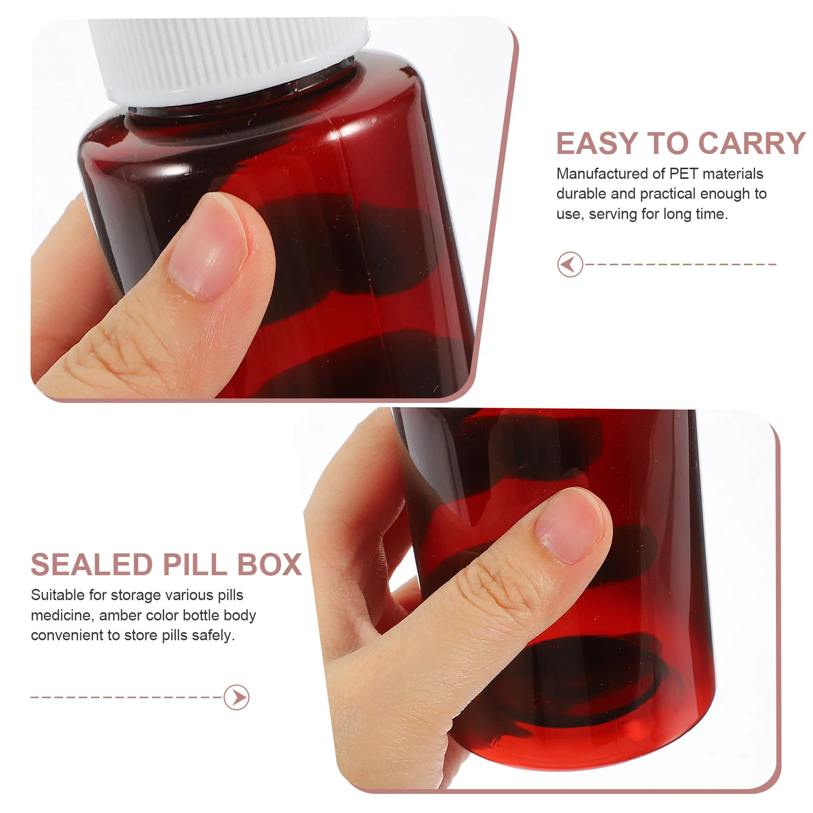 6 Pcs Medicine Storage Accessories Container Empty Pill Bottles Dispenser Pills The Pet Plastic Travel