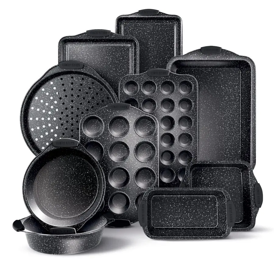 

Nonstick Stackable Bakeware Set Durable, Easy Release Baking Set, Black, 10 Pcs