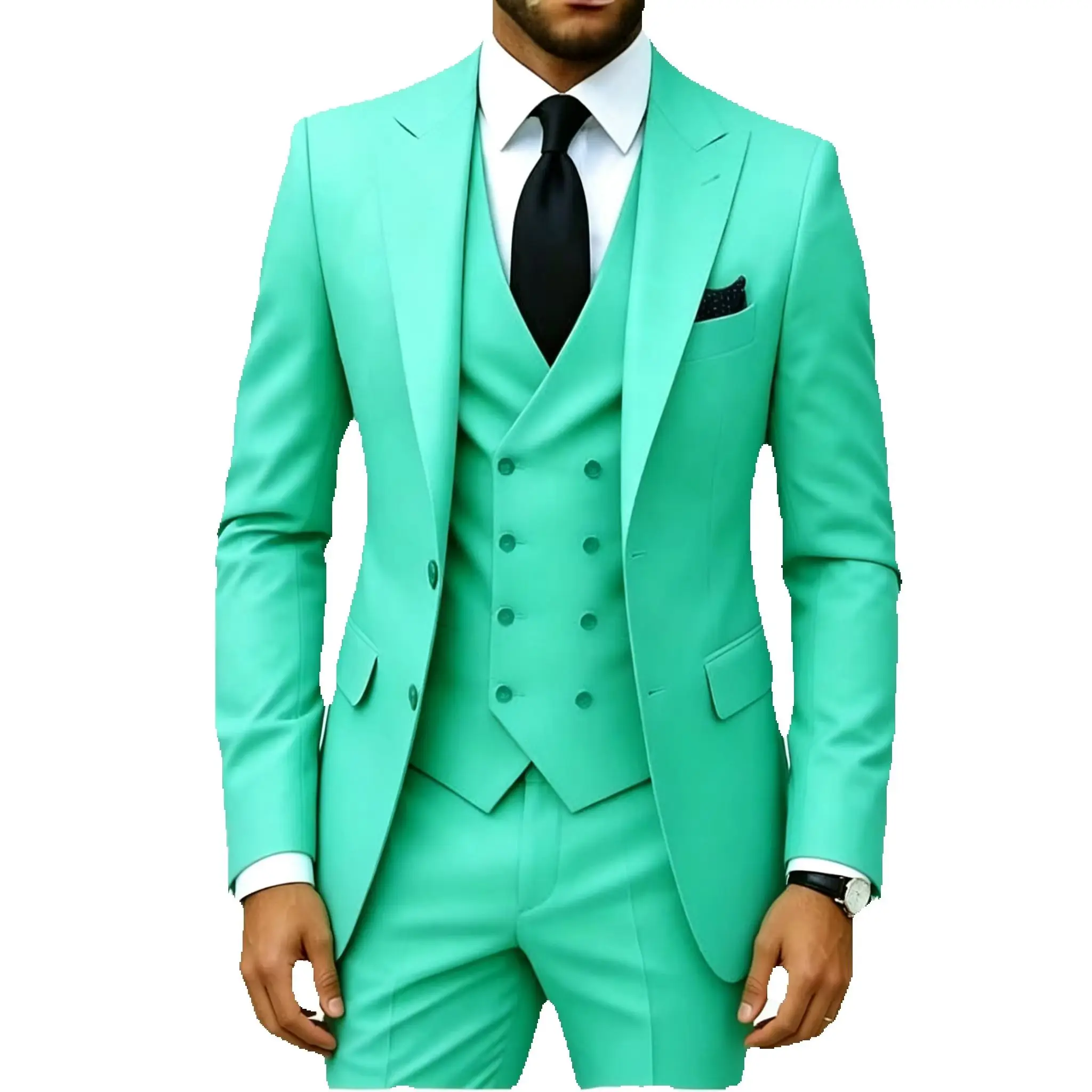 

Slim Fit Men's Wedding Suits Elegant 3-Piece Set Fashion Groom Tuxedos Best Man Blazer Vest Pants For Party Office Men Outfits