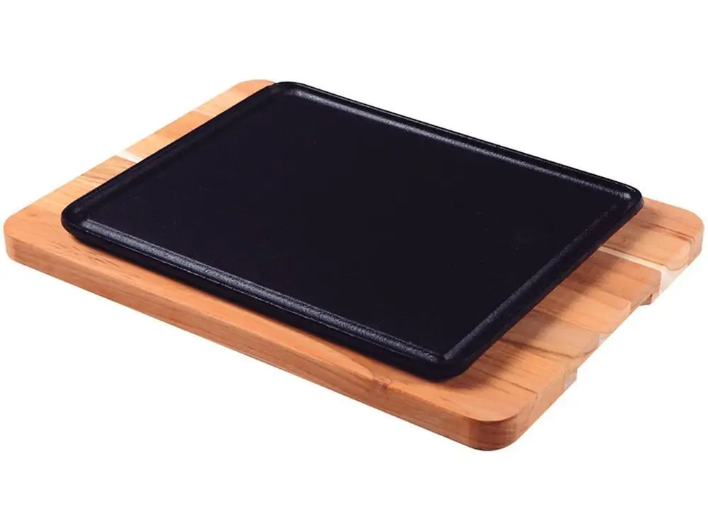 35x25cm Cast Iron Grill Plate with Tramontina Mix Board