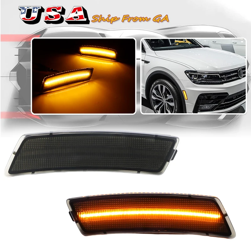 

Car Amber/White Front Side Marker Light For Volkswagen 2018-up Tiguan, 2012-2019 Beetle,Replace OEM Amber Sidemarkers