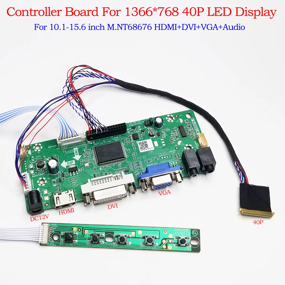 M.NT68676.3 Płyta kontrolera dla HB140WX1 N116BGE LP133WH2 LP140WH1 B156XW02 1366X768 LVDS 40P Panel LED HDMI DVI VGA AUDIO