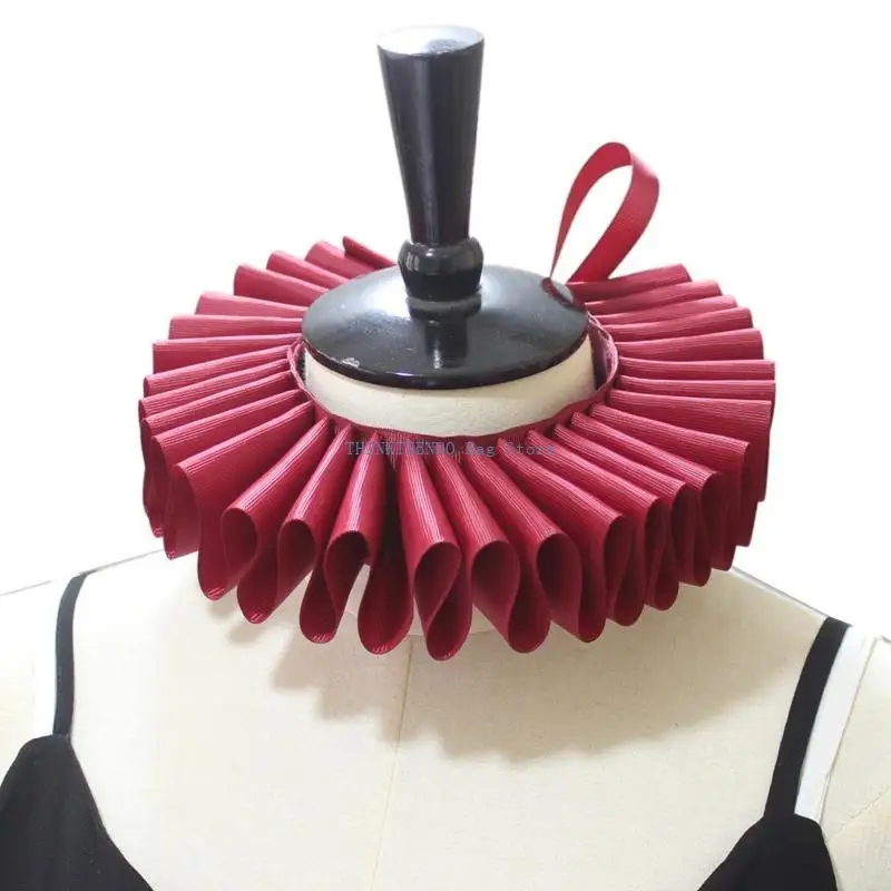 340D عصر النهضة الرقبة تكدرت طوق كيب ريترو حزام مهرج تأثيري الطبقات المختنق قلادة التفاف وشاح زي الفيكتوري #5