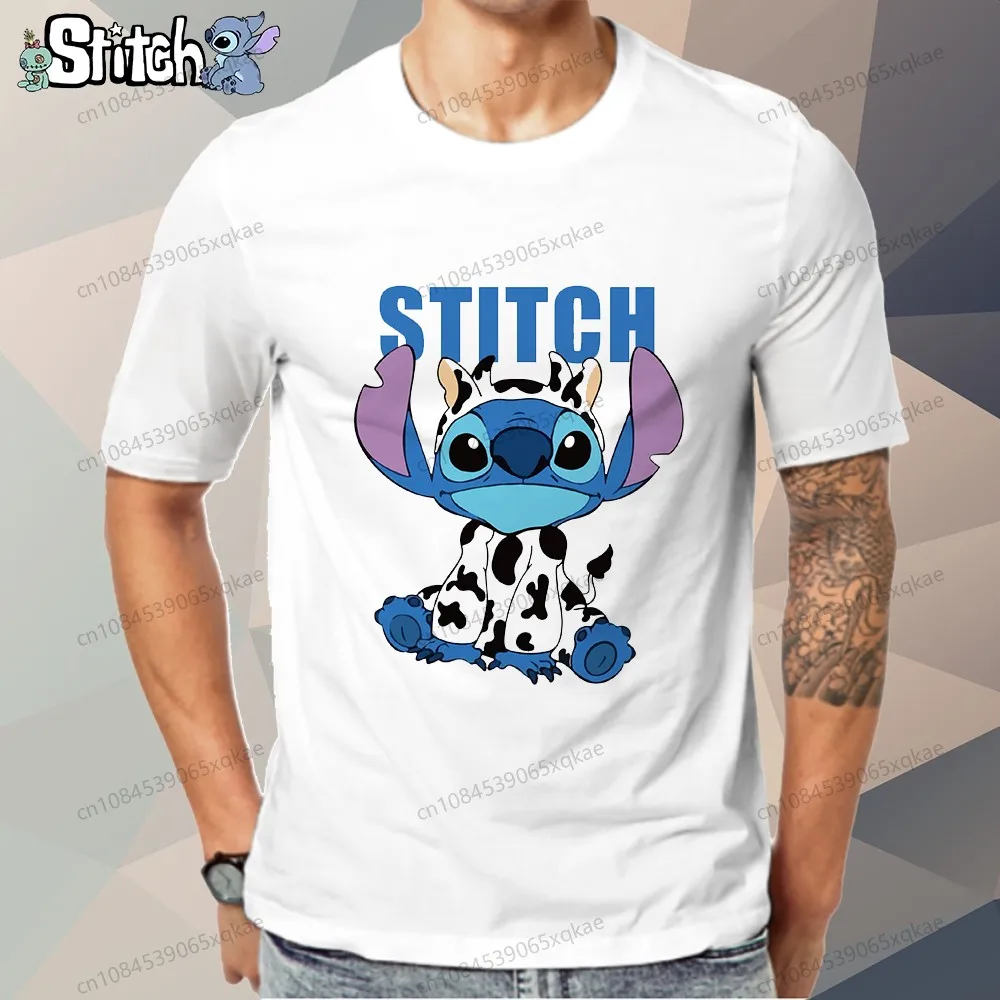 

Oversize 2025 New Kid's Clothes Men -shir T Shirt Man Disney Stitch Short Sleeve Tee Fashion Funny T Shirts Cartoon Party Summer