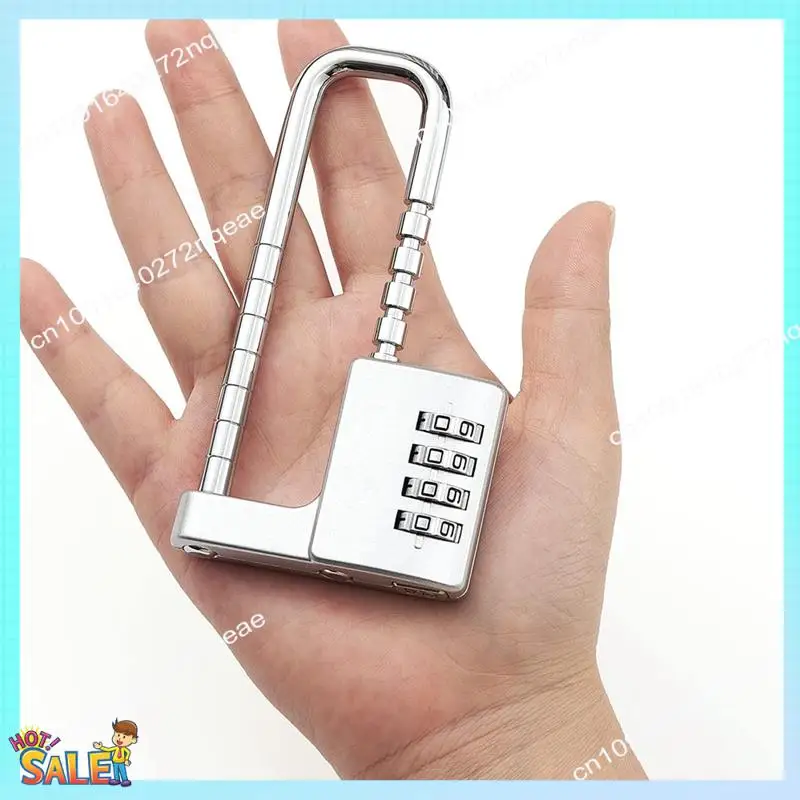 

N08R цельный замок для шкафа из нержавеющей стали, кодовый замок для спортзала, длинный регулируемый замок с дужкой для школы, тренажерного зала, серебристый