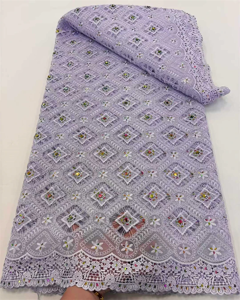 アフリカのギピュールコードレース生地、高品質、ラインストーン付き、水溶性、ナイジェリアのパーティードレス縫製用