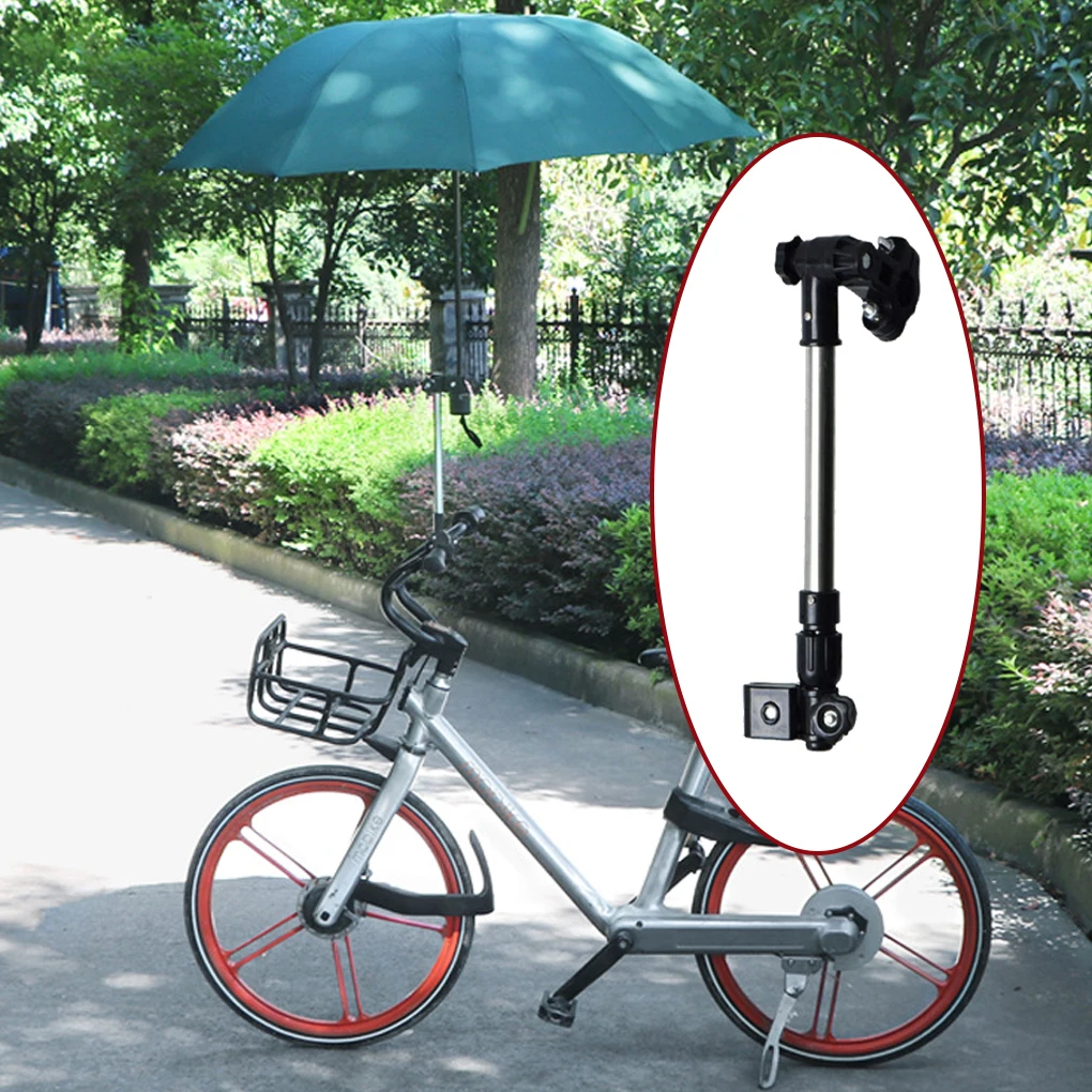 Bicycles Umbrella Stand Folding Retractable Adjustable Stretch Stroller Holder Outdoor Cycling Parasol Rack Handle