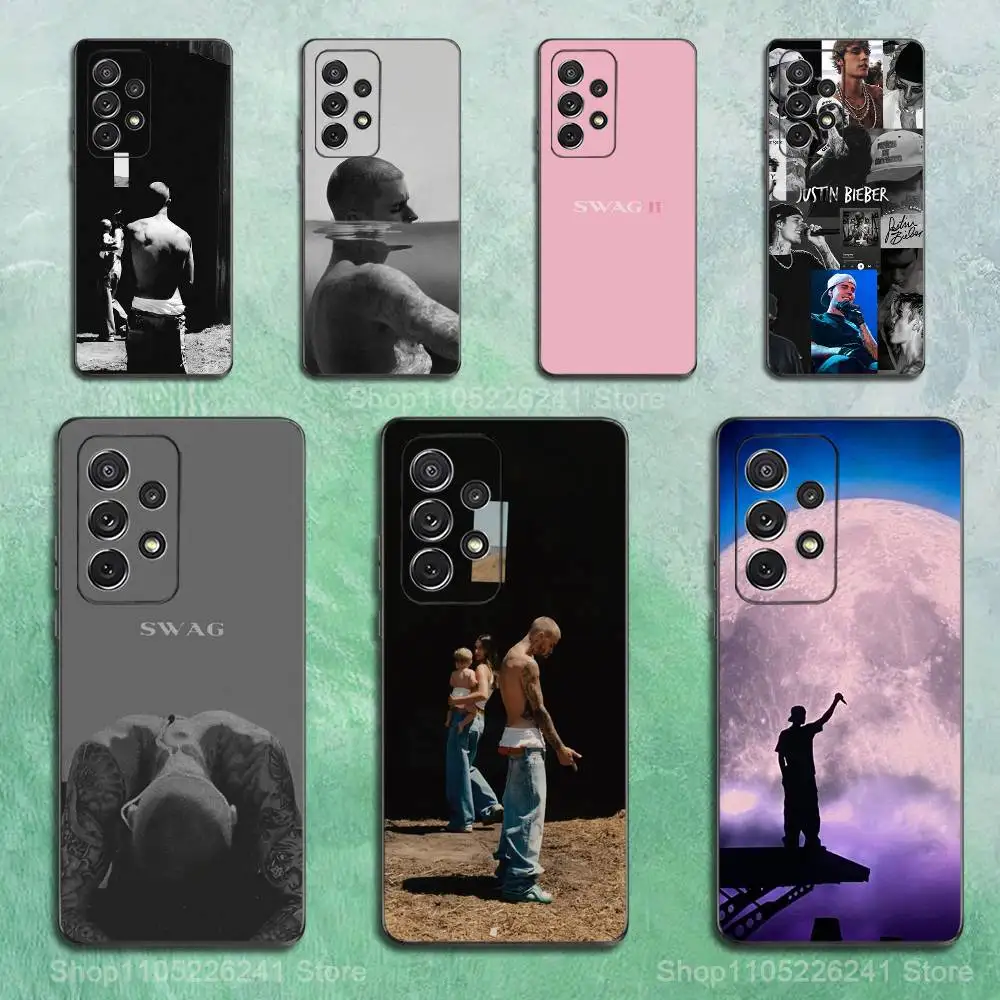 

J-Justin Singer B-Biebers Phone For Samsung S25,S10,S20,S10,S21,S9,S24,S23,Ultra,FE,Plus,Lite,Soft Silicone Black Cover
