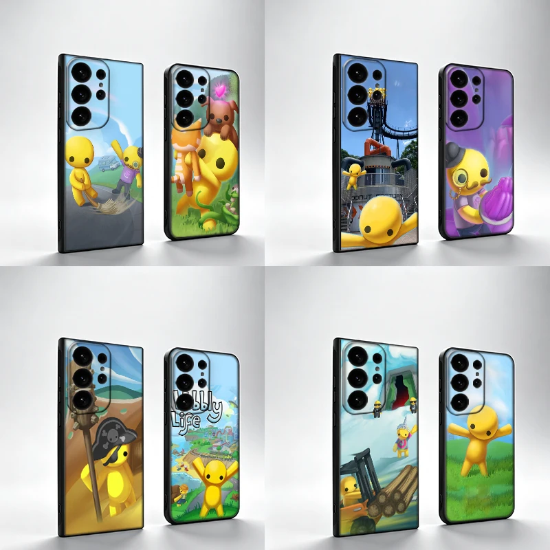 W-Wobbly Life Phone Case For Samsung S25Edge S26FE Galaxy S22 S25 S24 S26 Ultra S21 S23 S20 Plus Cover Black Shell Coque