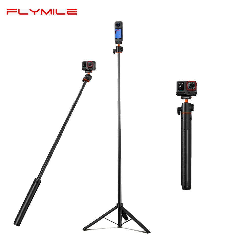 Trípode Magnético Flymile para Insta360 Ace Pro 2/X5, Accesorios, Base de Montaje de Liberación Rápida, Trípode con Barra Extensible de 140 CM